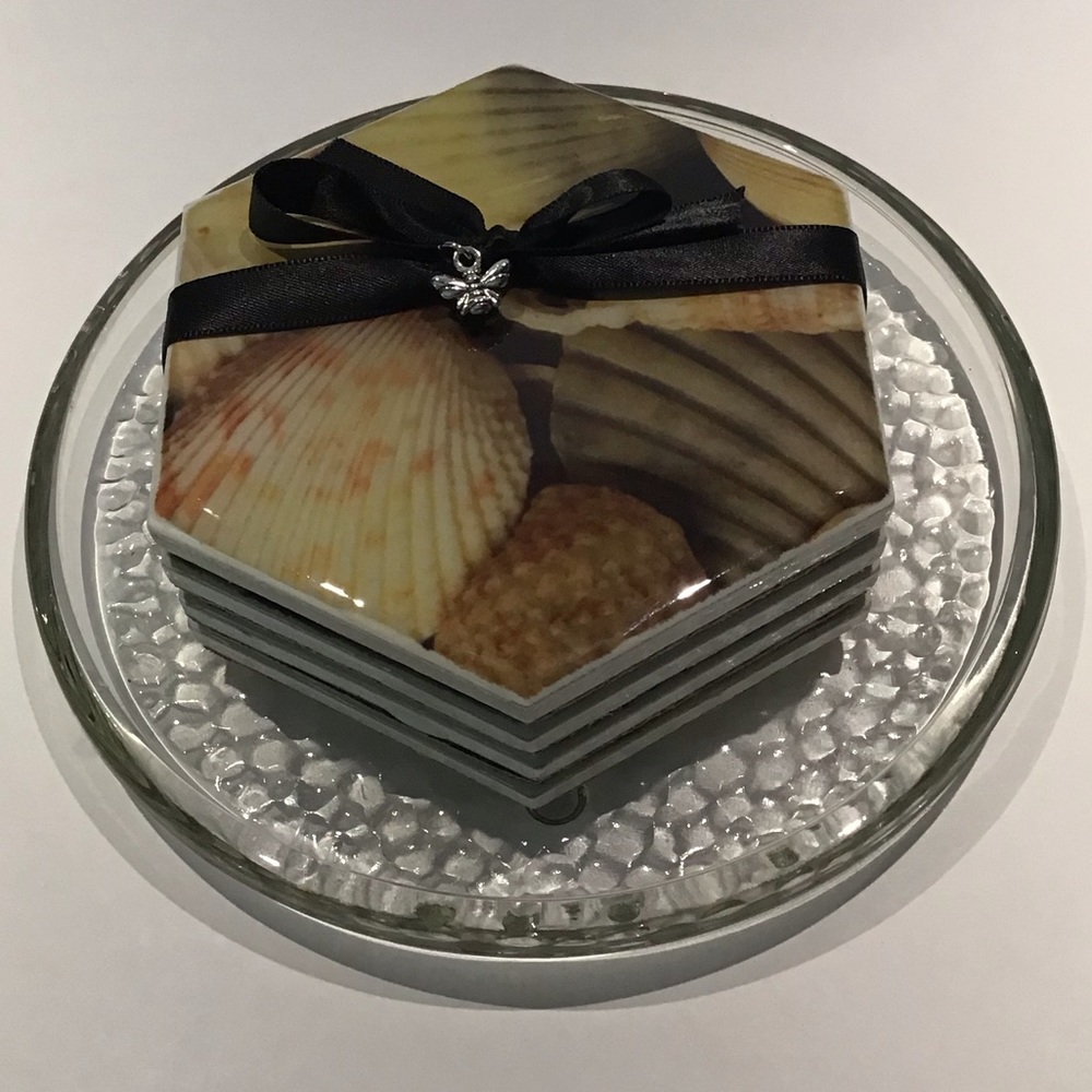 Tile resin drink coasters